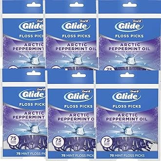 Glide 3D White Floss Picks Radiant Mint, 75CT (Pack of 6)