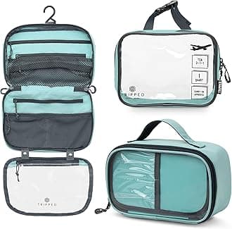 Toiletry Bag Set: Hanging Travel Toiletry Bag + 311 TSA Cosmetic Liquid Bag + Ultralight Accessory Organizer Bag