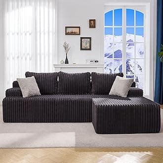 Modular Sectional Sofa Couches L-Shape Couch 3 Seat Modular Sofa Memory Foam Sectional Couches for Living Room, Cloud Couch with Oversized Chaise (Dark Grey Facing Chaise) | modular