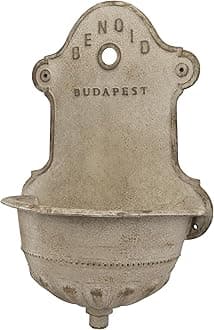 Creative Co-Op Vintage Reproduction Iron Wall Planter, Distressed Cream