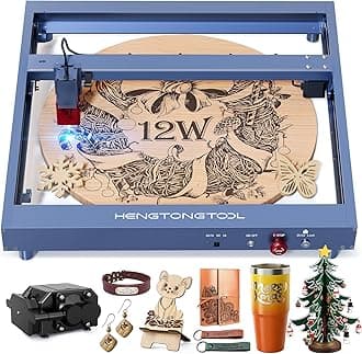 TD6 1200mW Laser Engraving Machine with Air Assist,60W Laser Cutter and Engraver Machine,0.06mm High Precision Laser Engraver for Wood and Metal, Acrylic, Paper, DIY