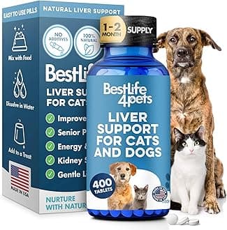 Hepatic Liver Support for Cats Dissolvable,Homeopathic, Digestive Feline Supplement for Liver Detox and Nutrient Absorption 100% All Natural, Easy to Give, Free of Chemicals or Additives, 400 Pills