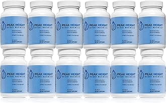 Peak Height Growth Supplement - Once Daily Height Growth Support for Kids, Teens, Women and Men - US Doctor Developed Height Growth Pills - Year Supply (12 Pack)