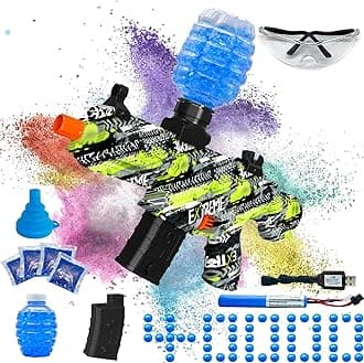 Electric Gel Ball Blaster, High Speed Automatic Splatter Ball Blaster with 40000+ Water Beads and Goggles, JIFTOK Rechargeable Splatter Ball Toys for Outdoor Activities Shooting Game Party Favors-06
