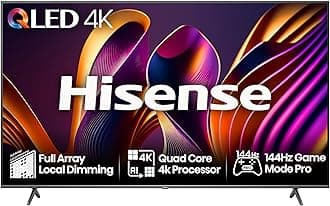 Hisense 65 Inch 144Hz 4K QLED Smart Gaming TV 65E7NQTUK PRO - Full Array Local Dimming, Dolby Vision Atmos, Freesync, Subwoofer, Vidaa OS with Freely, Youtube, Netflix and Disney+ (2024 Model)
