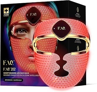 FAQ 202 Smart Anti Aging NIR + 7 LED Face Light Therapy Mask - Red Light Therapy - Face Masks Skin care - Wireless Face Masks Beauty - LED Face Mask - 600 Light Points - Wearable Skin Care
