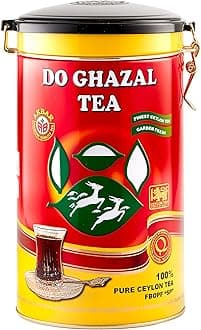 Do Ghazal Ceylon Black Tea 400 Gram Tin - Pure Ceylon Loose tea Metal Tin - 14.1oz