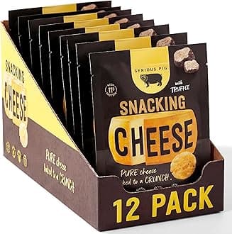 Serious Pig Snacking Cheese Truffle Flavour - Pure Cheese Crisps High Protein Zero Carb (12 x 24g)