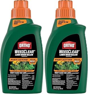 Ortho WeedClear Lawn Weed Killer Concentrate | Fast-Acting Formula | Kills to Root | For Dandelion & Crabgrass | 32 fl. oz. Pack of 2