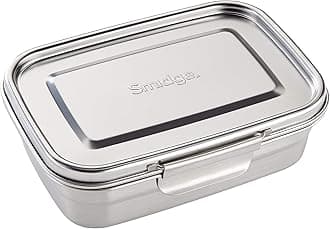 SmidgeStainless Steel Lunch Box 1 litre with Bento Box Divider, Ovenproof, Freezerproof, Dishwasher Safe Leakproof Food Container, Reusable Metal Lunchbox for School, Office or Picnics