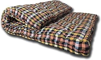 5-Inch Soft Thick Cotton Quilt | Foldable Box Mattress | Medium Firm Multicolor Cotton Gadda for Single Bed (3X6 ft or 72X36X5 Inches)