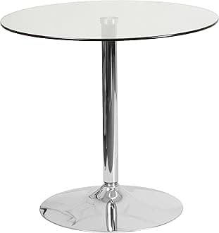 31.5'' Round Glass Table with 29''H Chrome Base