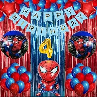 Urban Classic theme Happy Birthday Decoration kit for Boys and Gilrs(4th Birthday)