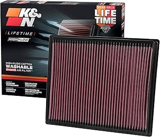 K&N High-Flow Original Lifetime Engine Air Filter: Increase Power: Compatible with 2004-2021 Nissan/Infiniti: Pathfinder, Frontier, NV1500, NV2500, NV3500, Armada, Titan, Xterra, QX56, 33-2286