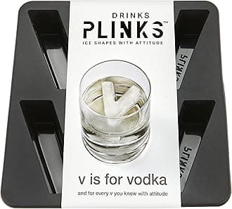 DRINKSPLINKS Silicone Ice Cube Mold Tray - Custom Letter V. Personalized Monogram Big Ice Cube Molds for Whiskey, Bourbon, Cocktails, and Customized Gifts with Initials. Alphabet Mold for Every Name.