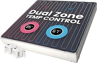 Chilipad Cube Bed Cooling System - Cooling & Heating Mattress Topper, Dual Zone Individual Bed Temperature, Cool Sleep Enhancement, Temp Range of 60-115°F, WE Queen Bedsize (60"W x 80"L), Model: CP514