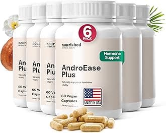 Nourished AndroEase Plus - Natural Balance Supplement for Women - Vegan Formula with Zinc & Saw Palmetto -360 Capsules for Daily Wellness & Vitality - Made in USA