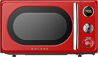 GLCMKA07RDR-07 Microwave Oven, LED Lighting, Pull Handle Design, Child Lock,Retro Red, 0.7 Cu.Ft