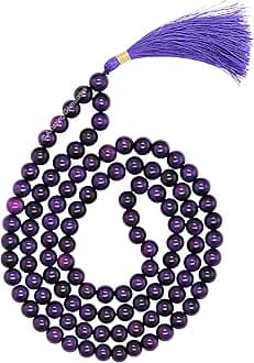 Amazing Gemstone Japa Mala 108 Prayer Beads Necklace and Wrist Mala Bracelet for Meditation