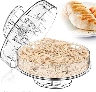 Chicken Shredder Tool Twist, Mini Handheld Meat Shredder Chicken Grinder for Chicken Breast Beef Pork, Dishwasher Washable, Ergonomic Cloud Handle, BPA Free, Clear