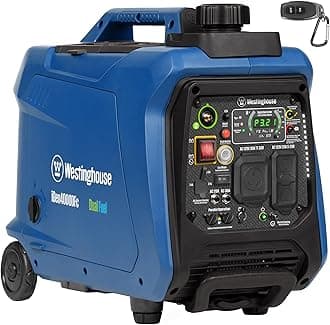 Westinghouse 4000 Peak Watt Super Quiet Dual Fuel Portable Inverter Generator, Remote Electric Start, Gas & Propane Powered, RV Ready, CO Sensor, Parallel Capable