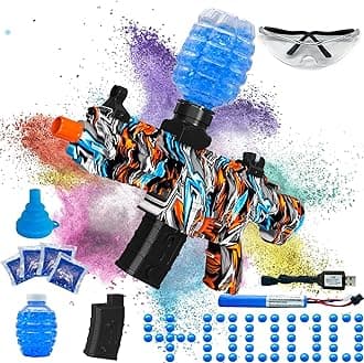 Electric Gel Ball Blaster, High Speed Automatic Splatter Ball Blaster with 60000+ Water Beads and Goggles, JIFTOK Rechargeable Splatter Ball Toys for Outdoor Activities Shooting Game Party Favors-07