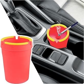 Smokeless Ashtray,Portable Car Ashtrays for Cup Holder Smell Proof,Multifunctional Ashtray with Lid Smell Proof for Ccar Truck SUV Keep Car Interior Accessories Tidy (Red)