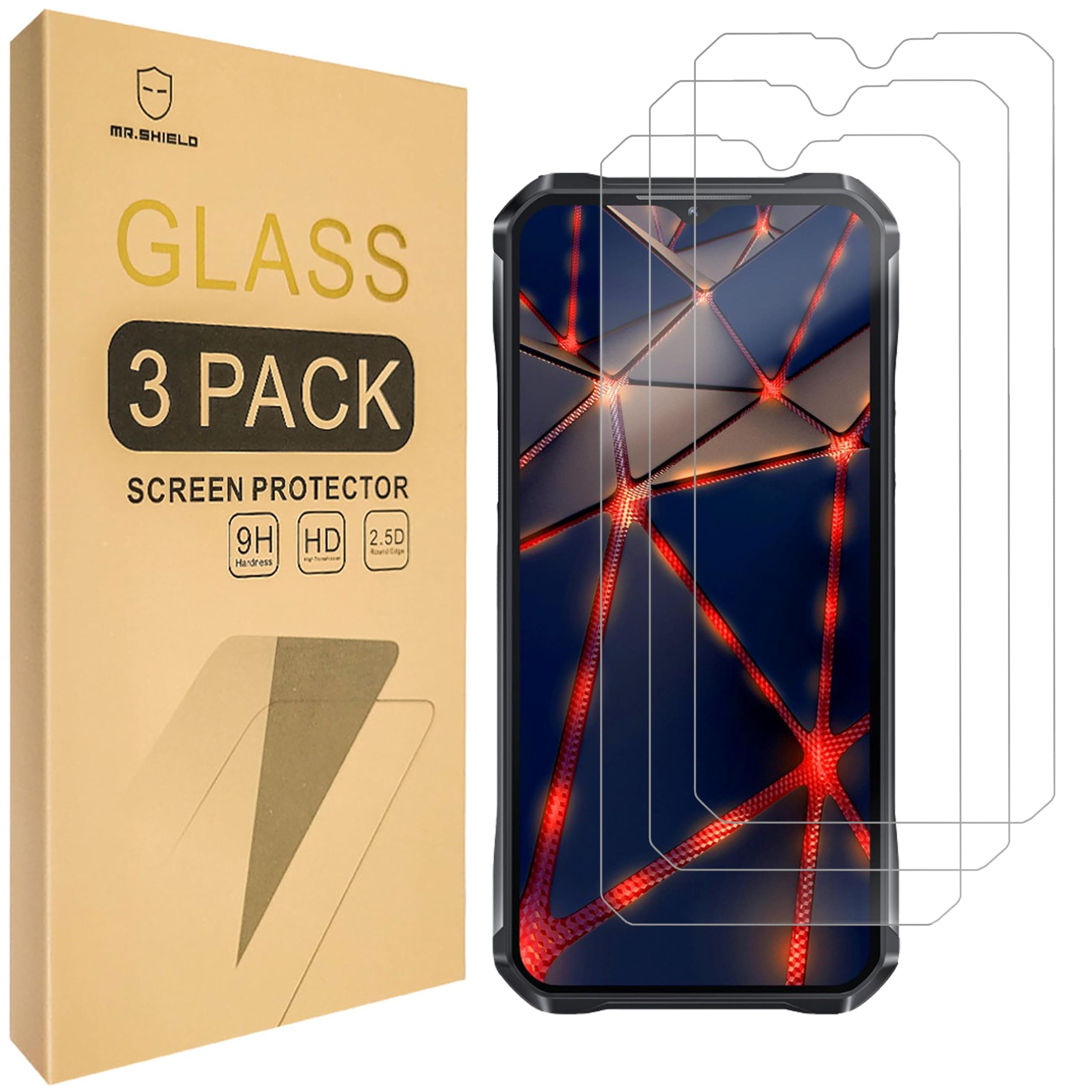 Screen Protector compatible with OUKITEL WP33 Pro / WP35 / WP62 [Tempered Glass] [3-PACK] [Japan Glass with 9H Hardness]