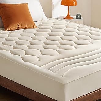 Bedsure Beige Queen Mattress Pad - Quilted Fitted Mattress Topper Protector with 8-21 Inches Deep Pocket, Noiseless Breathable Bed Cover Padded, Machine Washable, Beige, 60x80 Inches