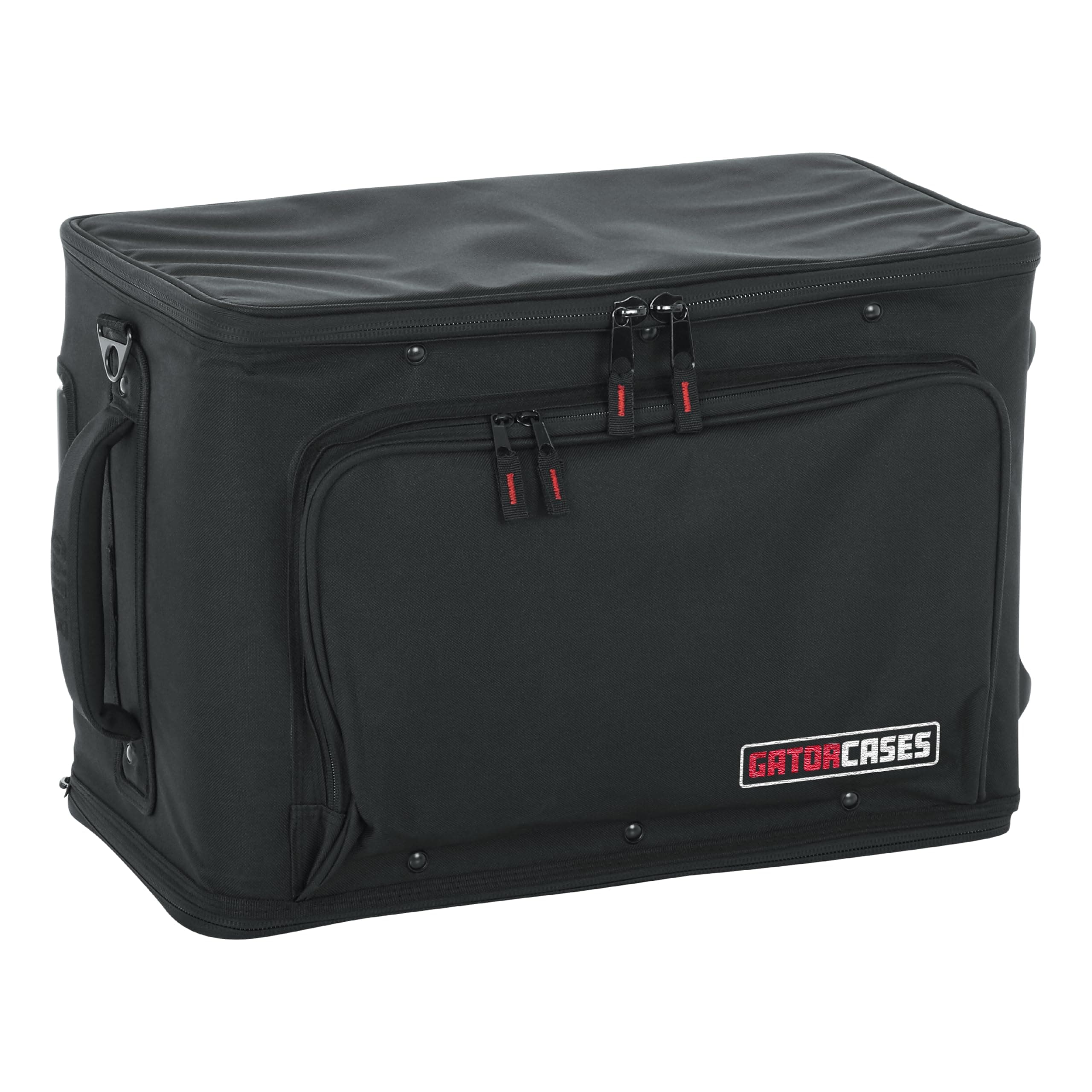 Cases Lightweight Rack Bag with Removable Shoulder Strap, Pull handle, and Wheels, 4U Rack - 12.5" Rackable Depth (GR-RACKBAG-4UW)