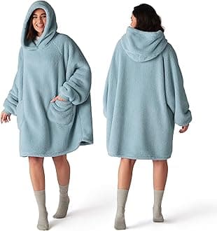 Bedsure Wearable Blanket Hoodie Gifts for Women, Warm Cozy Giant Hoodie Blanket Oversized Sweatshirt Present for Wife Mom Adult Women Men, Light Green