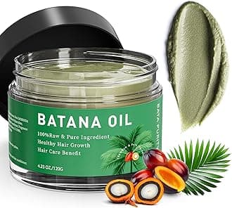 Raw Batana Oil for Hair Growth - Pure Organic Batana Oil Paste from Honduras, Promotes Hair thickness, Repairs Split Ends, Increases Shine for Women & Men 4.23 oz