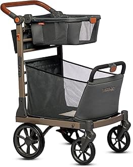 Wadabuggy | Premium Compact Folding Shopping Cart | Easy to Push, Maneuverable Luxury Cart with Extra Storage Baskets | Super Compact, Lightweight, & Easy to Carry