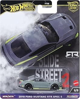 Premium Ford Mustang RTR, Car Culture Circuit Legends Vehicles for Kids 3 Years Old & Up and Adult fans and Collectors, Premium Collection of Car Culture 1:64 Scale Vehicles, HKC85