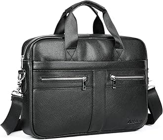 ALDEBRAN® 14"- 15.6" Leather Laptop Bag for Men Cowhide Genuine Leather - Business Messenger Bag with Padded Compartments - iPad, MacBook Office & Detachable Shoulder strap