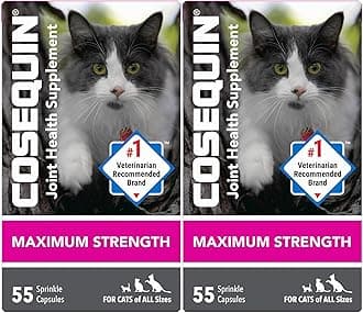 Cosequin Joint Health Supplement for Cats - With Glucosamine and Chondroitin, 2 Pack, 110 Total Capsules