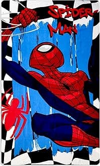 Royal Boys Girls Cozy Fleece Throw Blanket with Extra Soft Fun Design (Spider Man)
