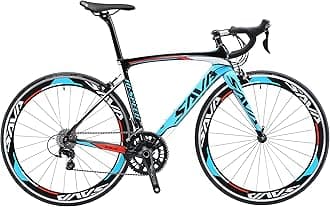 SAVADECK Carbon Road Bike, Warwinds3.0 700C Carbon Fiber Frame Carbon Fork Racing Bicycle with Shimano SORA 18 Speed Derailleur System and Double V Brake