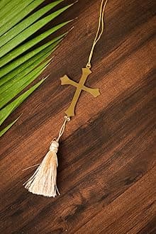 Christian Cross Car Hanging Dream Catcher | Spiritual Auto Interior Hanging Accessory| Decorative Cross Charm for Rear View Mirror | Symbol of Positivity & Protection | Ideal Gifting Item