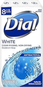 White Antibacterial Deodorant Bar Soap, Clean Rinsing, Non-Drying, 9/8 Bars 4OZ (Pack of 72)