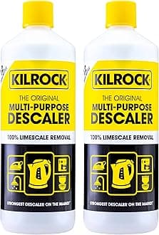 Kilrock Mega-K Multi-Purpose Descaler 2 x 1 Litre (24 Doses) - Limescale Descaling for Kettles, Shower Heads & Coffee Machines - Biodegradable and Phosphate Free