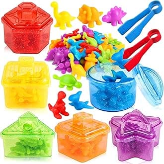 Counting Color Sorting Toys with Matching Shape Boxes Sensory Montessori Educational Activities Learning Fine Motor Skills Birthday Easter Basket Stuffers Gift for Boys Girls Kids Ages 3+