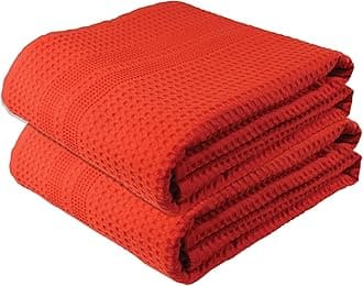 Gilden TreeGILDEN TREE Waffle Towels Quick Dry Lint Free Thin, 2 Pack Bath Sheets 40x80 Oversized Extra Large for Adults, Classic Style (Coral)