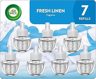 Air Wick Plug in Scented Oil Refill, 7 ct, Fresh Linen, Air Freshener, Essential Oils