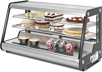 KoolMore 48 in. Refrigerated Bakery Display Case with Clear Glass Front, Sliding Rear Doors, LED Lighting, Adjustable Temperature, and Dual Shelving in Stainless-Steel, 7 cu. ft. (CDC-7C-SS)