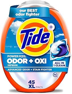 Odor Defense + Oxi Laundry Detergent Pacs, Original Scent, 45 Count, Advanced Odor + Stain Fighter