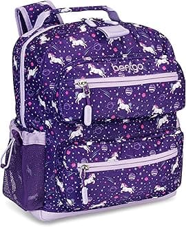 Kids Backpack - Lightweight 14” Backpack in Fun Prints for School, Travel, & Daycare, Ideal for Ages 4+, Roomy Interior, Durable & Water-Resistant Fabric, & Loop for Lunch Bag (Unicorn)