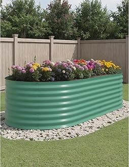 Patio Lawn 8x4x2ft Raised Garden Bed,Galvanized Raised Planter Boxes Outdoor with Easy Assembly, Large Garden Bed for Vegetables, Fruits, Flower,Raised Garden Bed,Green