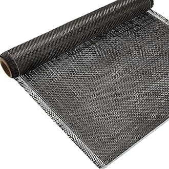 Jecery 6.5ft x 12 Black Carbon Fiber Fabric Roll Vinyl Wrap Fabric - 2 x 2 Twill Weave for Cars for Structural Reinforcement on Concrete Walls, Basements, Boats