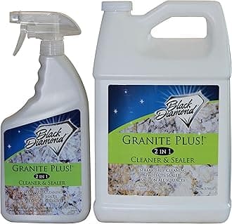 Black Diamond StoneworksGRANITE PLUS! 2 in 1 Cleaner & Sealer for Granite, Marble, Travertine, Limestone, Ready to Use! (1-Quart/1-Gallon)